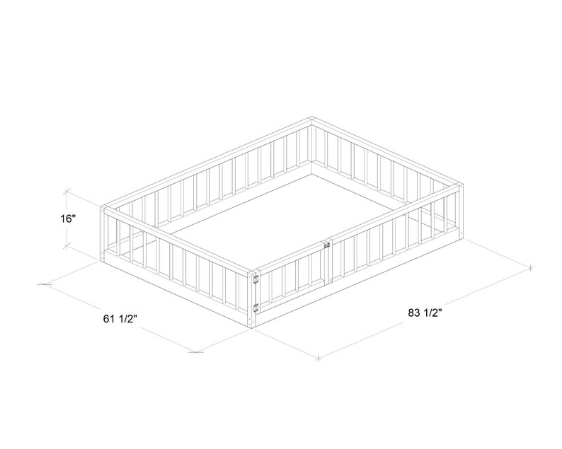 Montessori Floor Bed Plan Queen Size PDF DIY Etsy