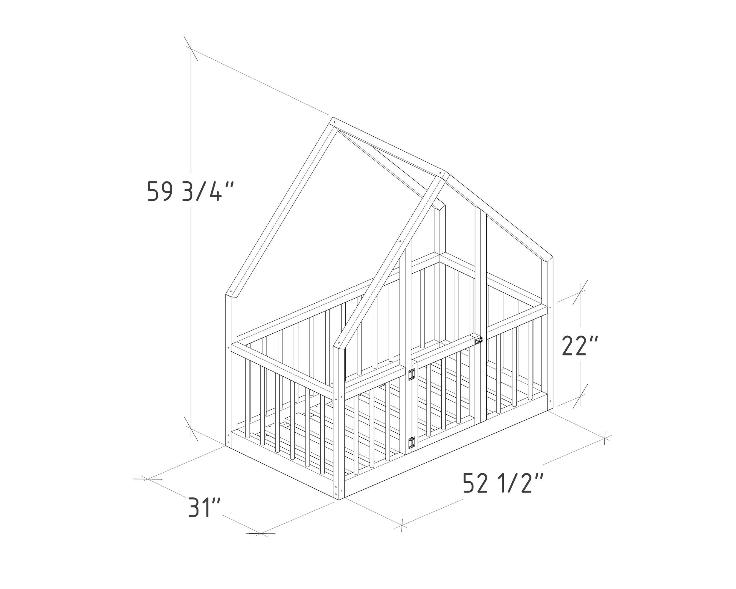 Montessori Floor Bed Plan Crib Size PDF DIY Etsy