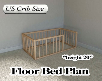 Montessori Floor Bed Plan, Crib Size, PDF, DIY