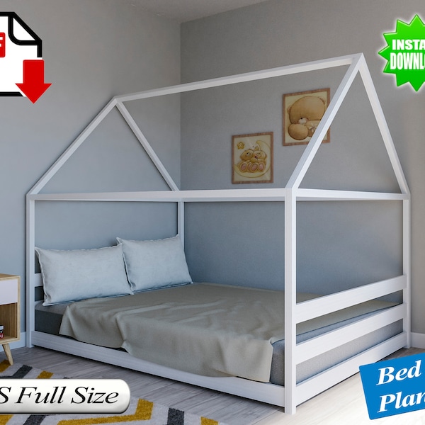 Full Bed Plan, Full Size, DIY, PDF