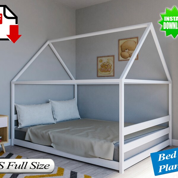 House Bed Frame Full Etsy