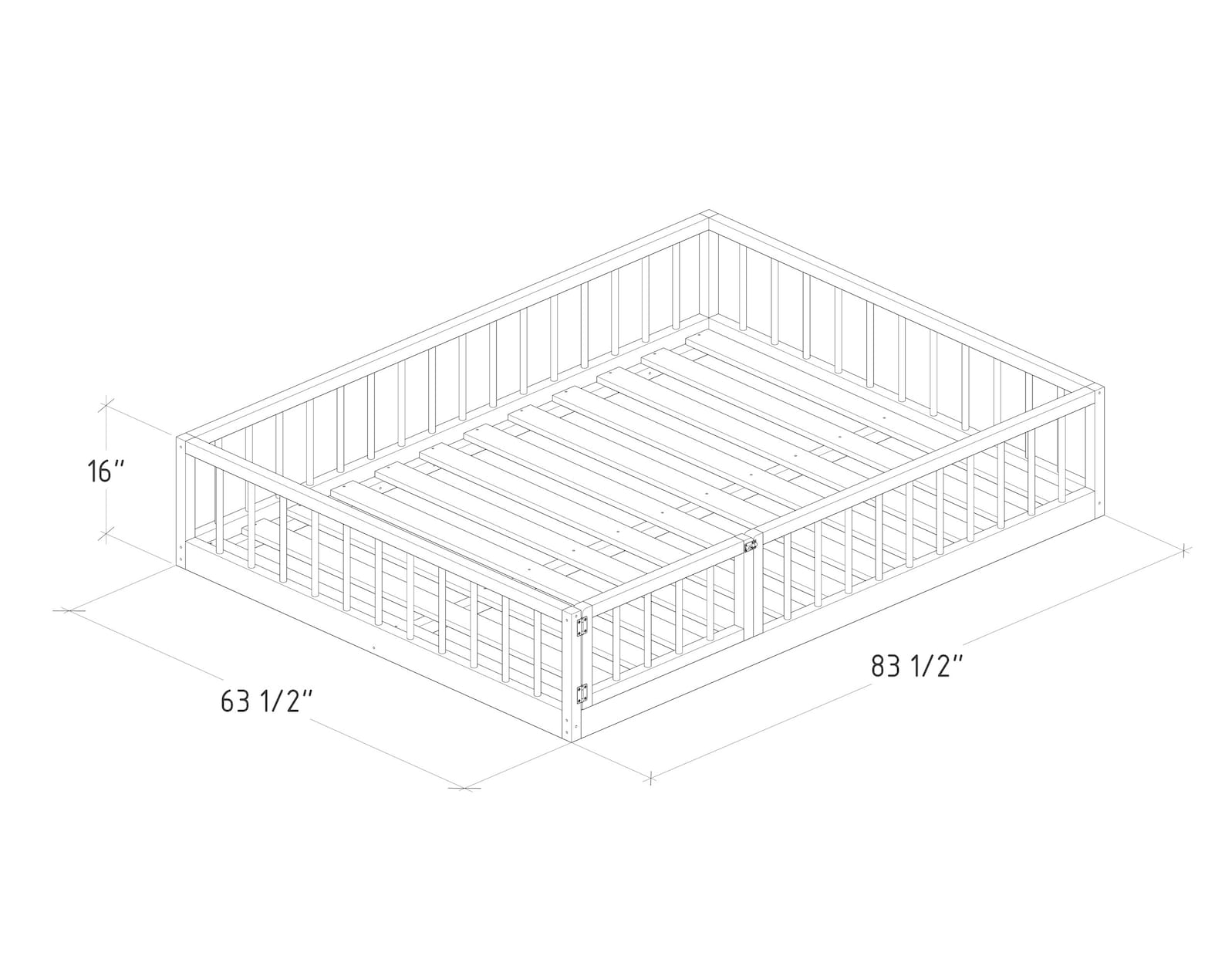 Montessori Floor Bed Plan Queen Size With Slats PDF DIY Etsy