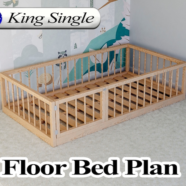 Montessori Floor Bed Plan, Australian King Single Size, PDF, DIY