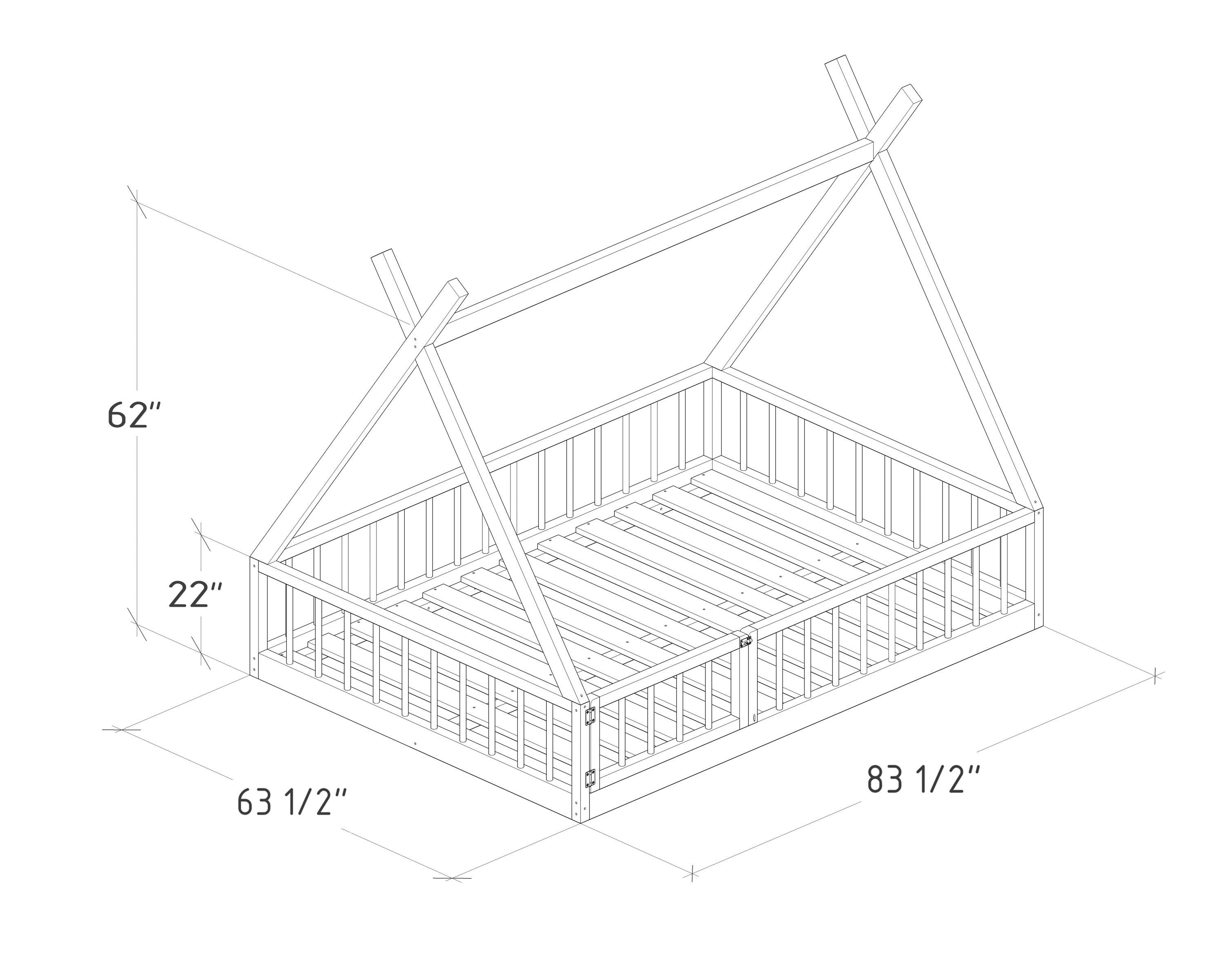 Montessori Floor Bed Plan Queen Size PDF DIY Etsy