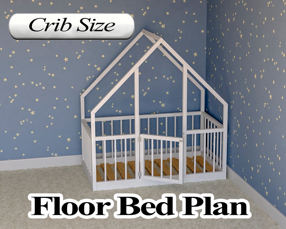 Montessori Floor Bed Plan Crib Size PDF DIY Etsy