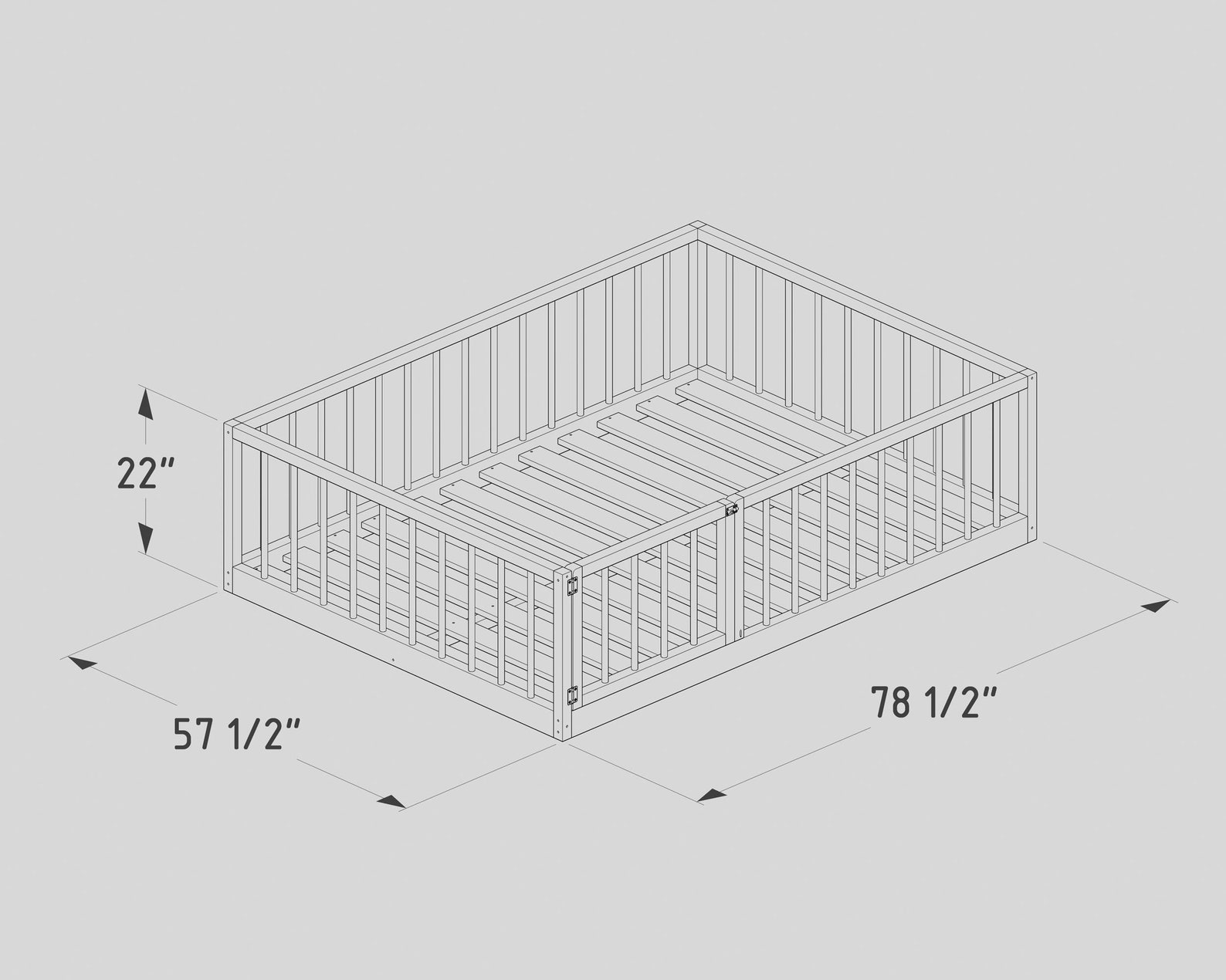 Montessori Floor Bed Plan Full Size With Slats PDF DIY Etsy
