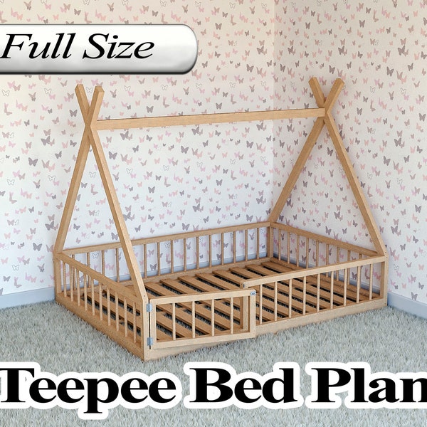 Montessori Floor Bed Plan, Full Size, PDF, DIY