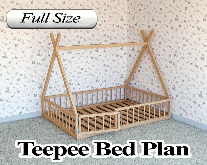 Montessori Floor Bed Plan, Full Size, PDF, DIY image 1