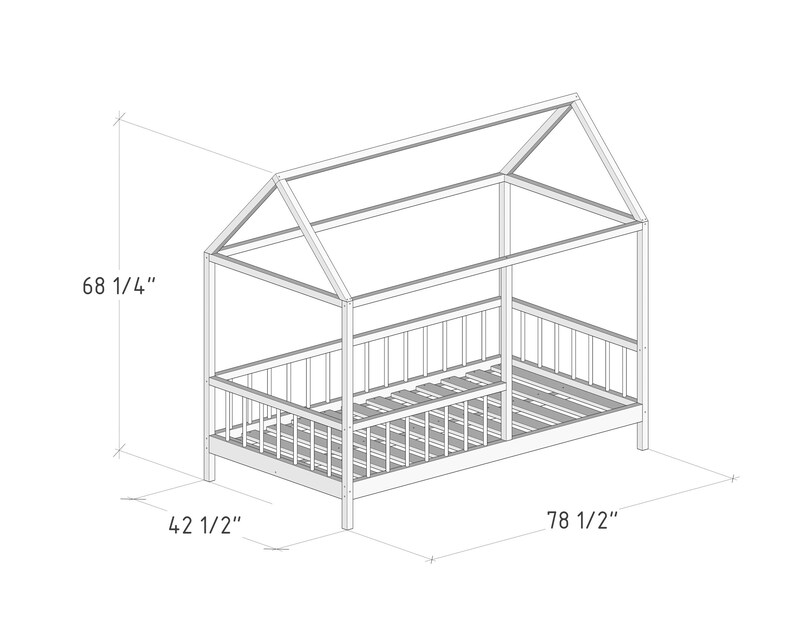 Toddler House Bed Plans Twin Size DIY PDF Etsy