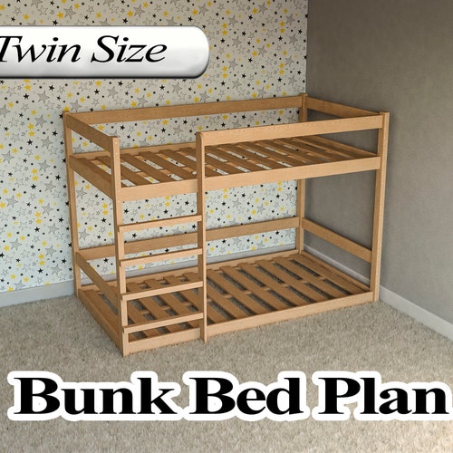 DIY Plan Easy Twinovertwin Bunk Bed Etsy