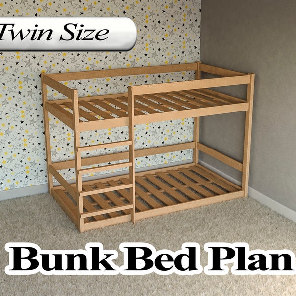 Bunk Bed Plan, Twin Size, PDF, DIY