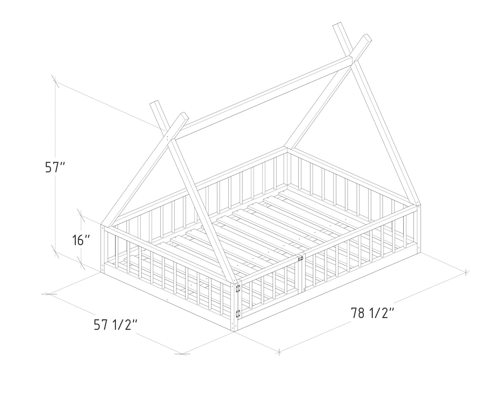 Montessori Floor Bed Plan Full Size PDF DIY Etsy