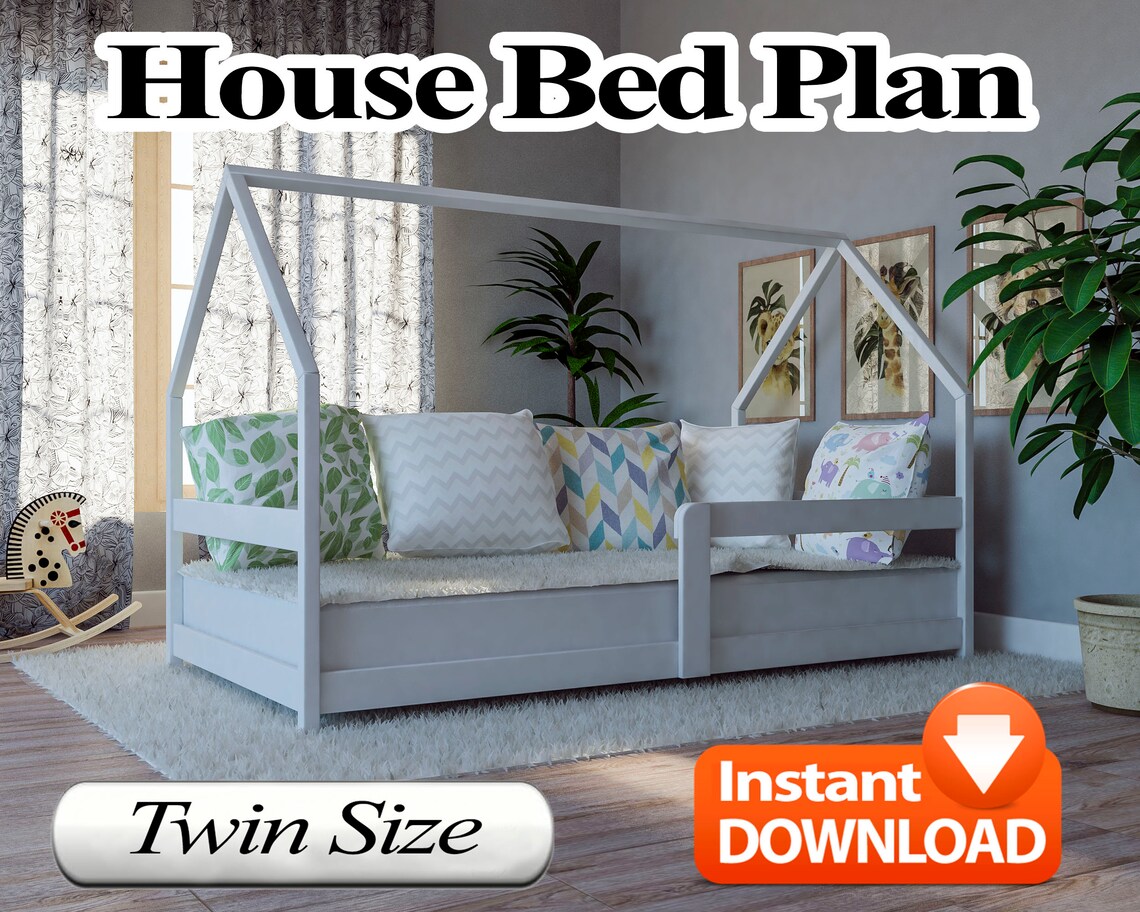 House Bed Plan Twin Size PDF DIY Etsy