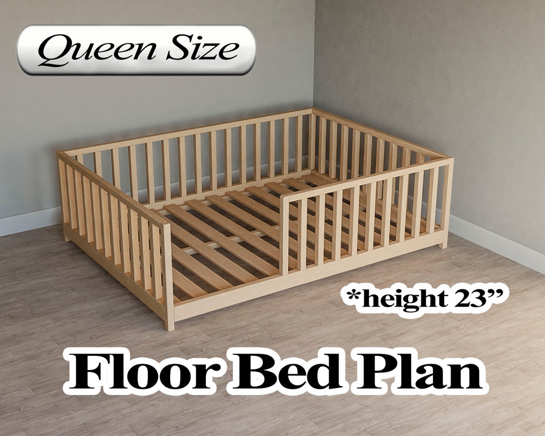 Montessori Floor Bed Plan, Queen Size, PDF, DIY Etsy