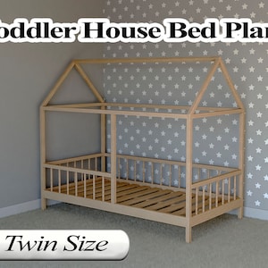 Toddler House Bed Plans, Twin Size, DIY, PDF