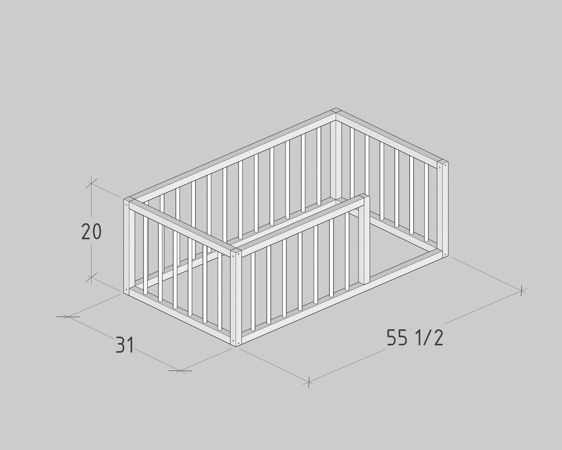 Montessori Floor Bed Plan Crib Size PDF DIY Etsy