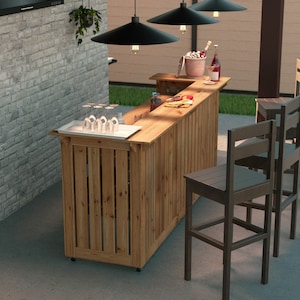 Outdoor Bar Plans, Bar Stool Plans, Patio Furniture, PDF, DIY