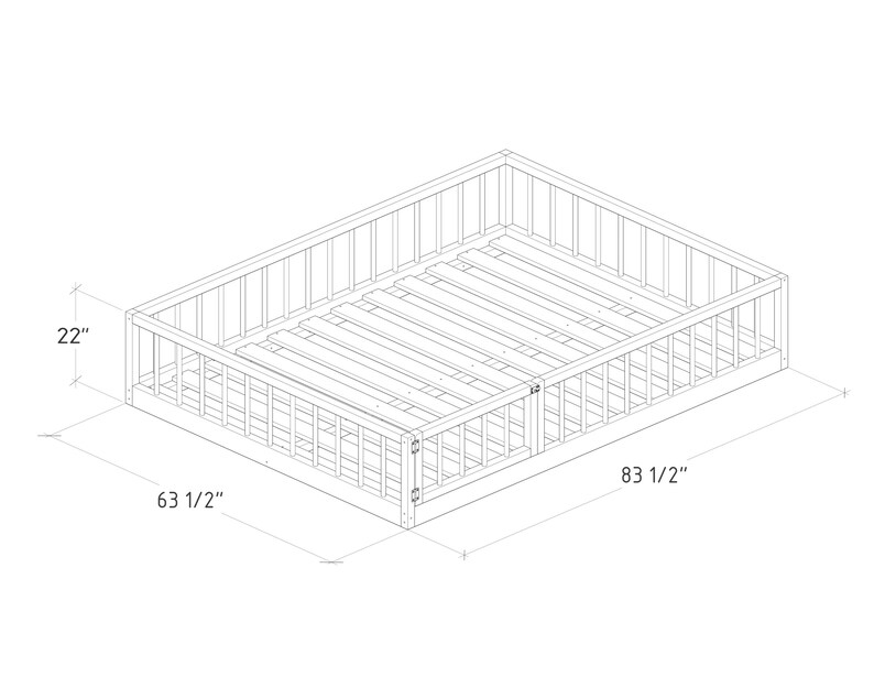 Montessori Floor Bed Plan Queen Size With Slats PDF DIY Etsy