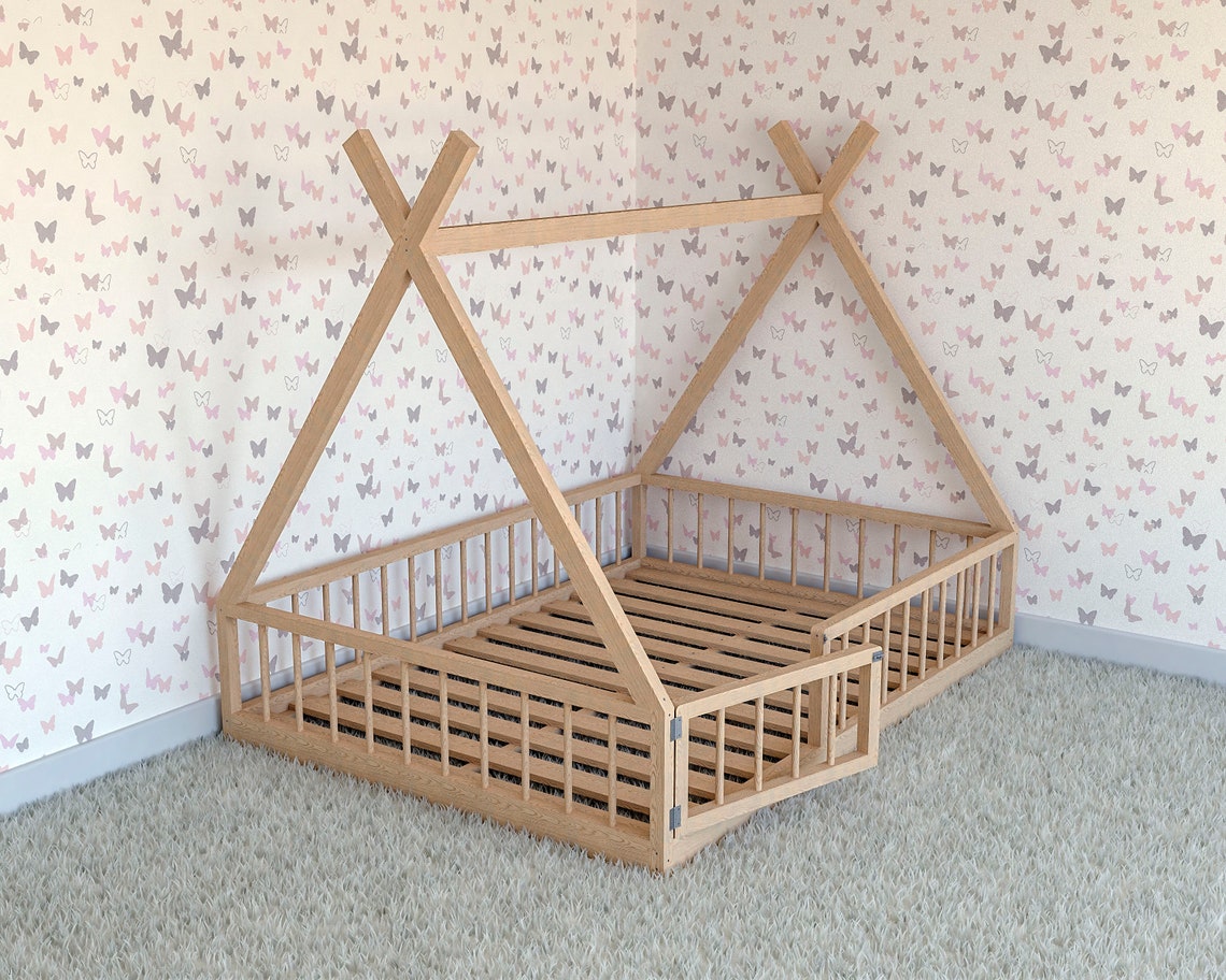 Montessori Floor Bed Plan Queen Size PDF DIY Etsy