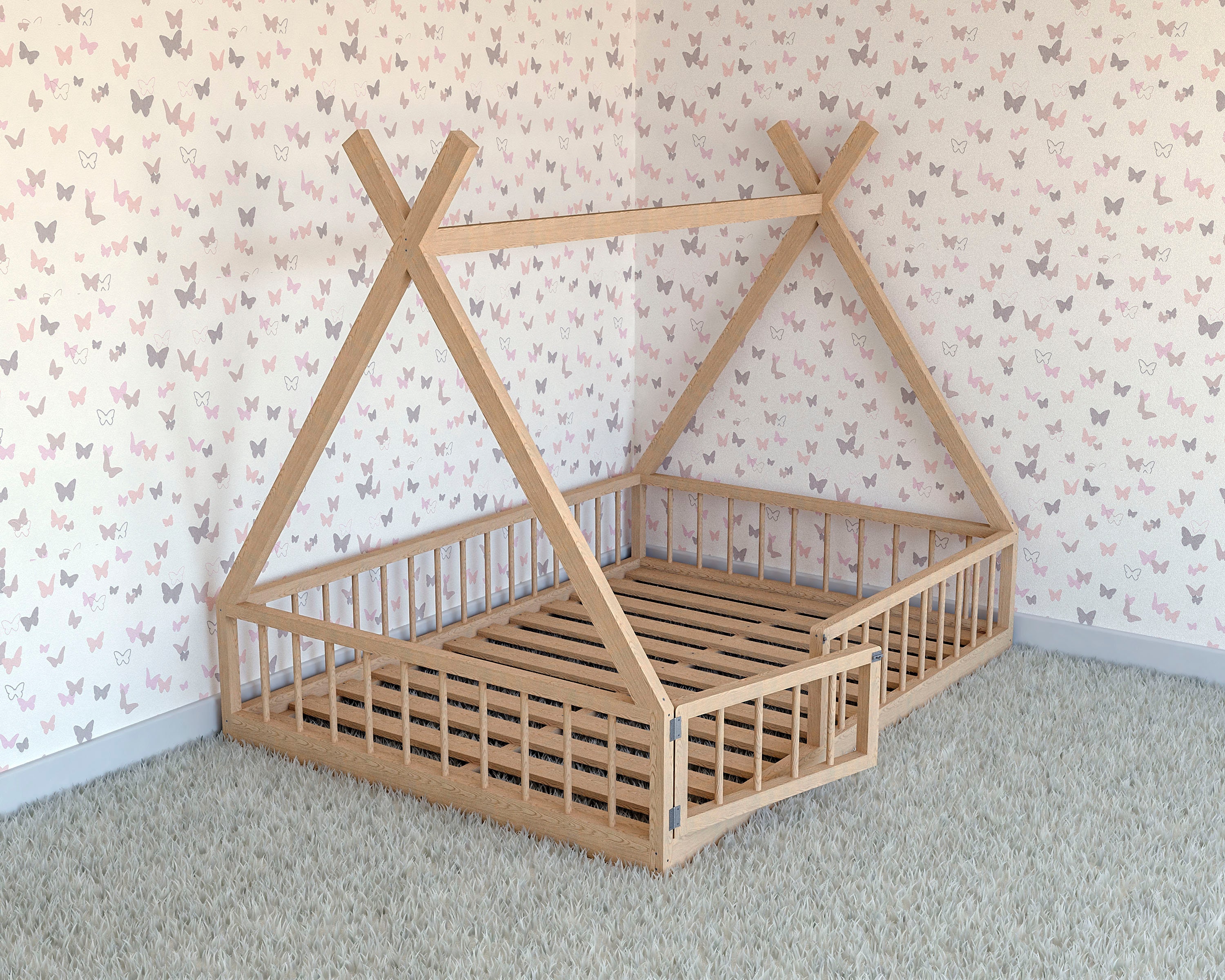 Montessori Floor Bed Plan Queen Size PDF DIY Etsy