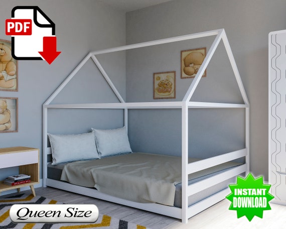 Queen Bed Plan Diy Pdf Wooden Floor, Queen Bed Frame For Boys