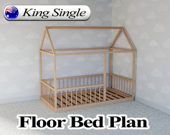 Montessori Floor Bed Plan, Australian King Single Size, PDF, DIY