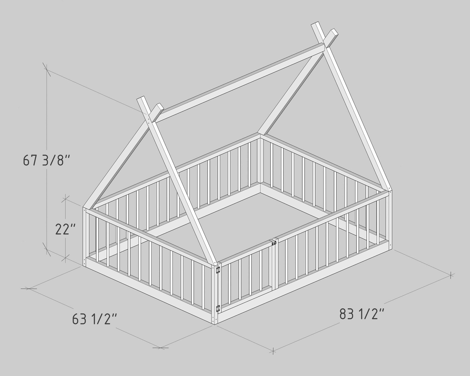 Montessori Floor Bed Plan Queen Size PDF DIY Etsy