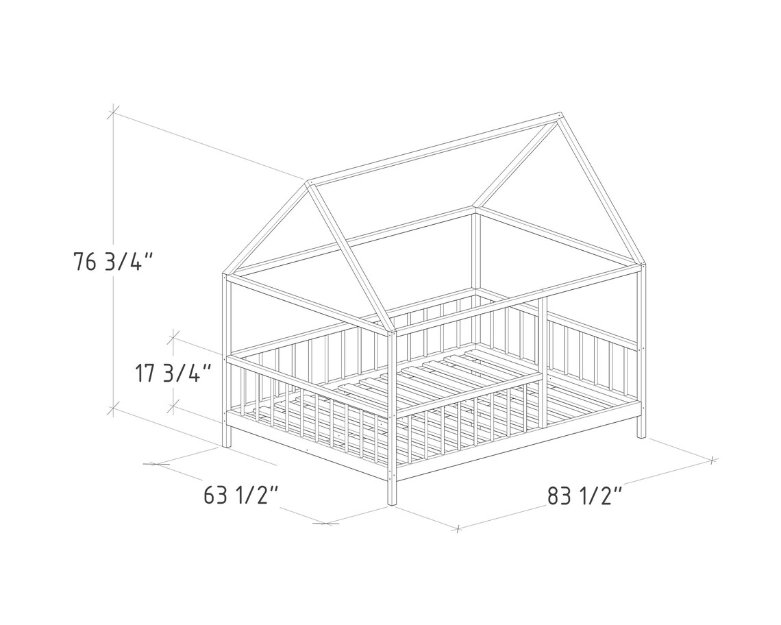 Toddler House Bed Plans Queen Size DIY PDF Etsy