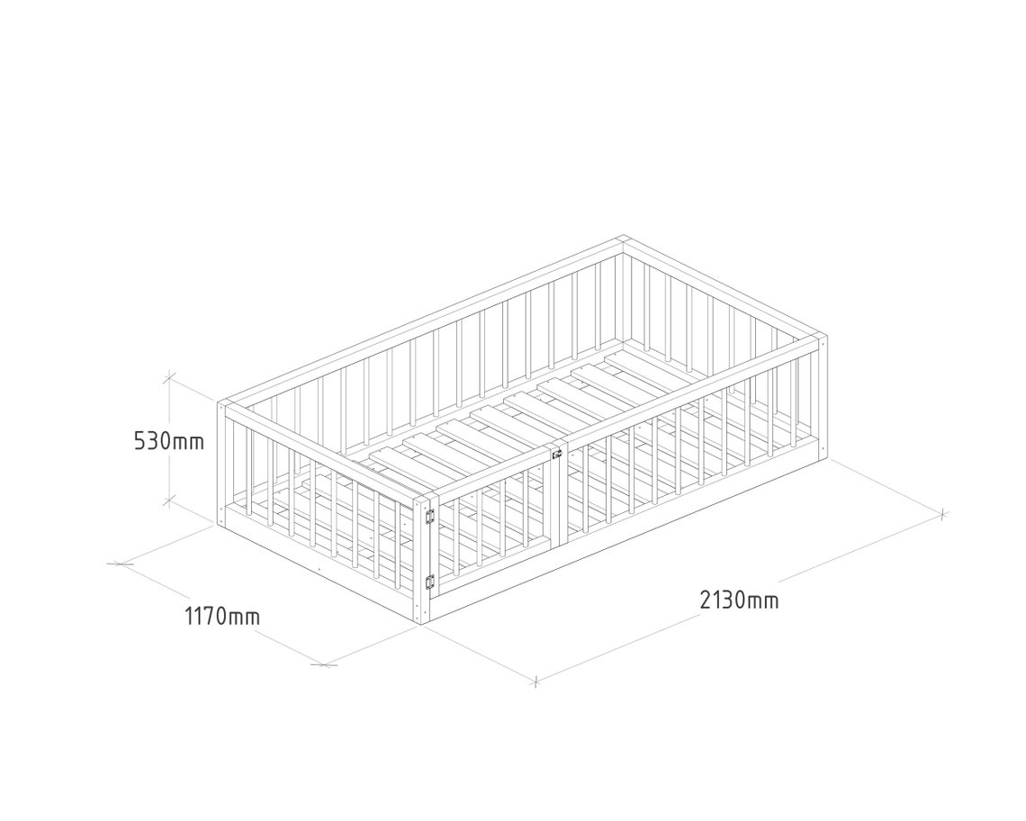 Montessori Floor Bed Plan Australian King Single Size PDF Etsy Ireland