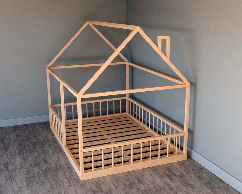 House Bed Plan Full Size DIY PDF Etsy