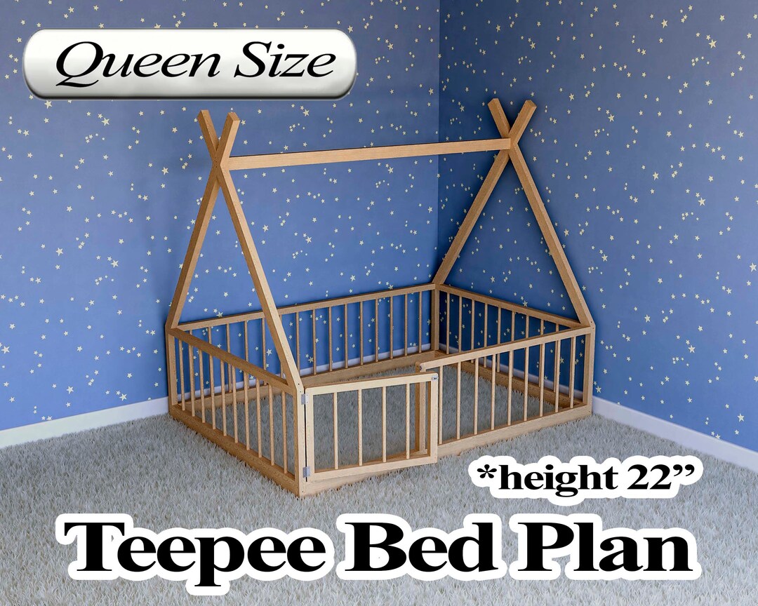 Montessori Floor Bed Plan, Queen Size, PDF, DIY Etsy