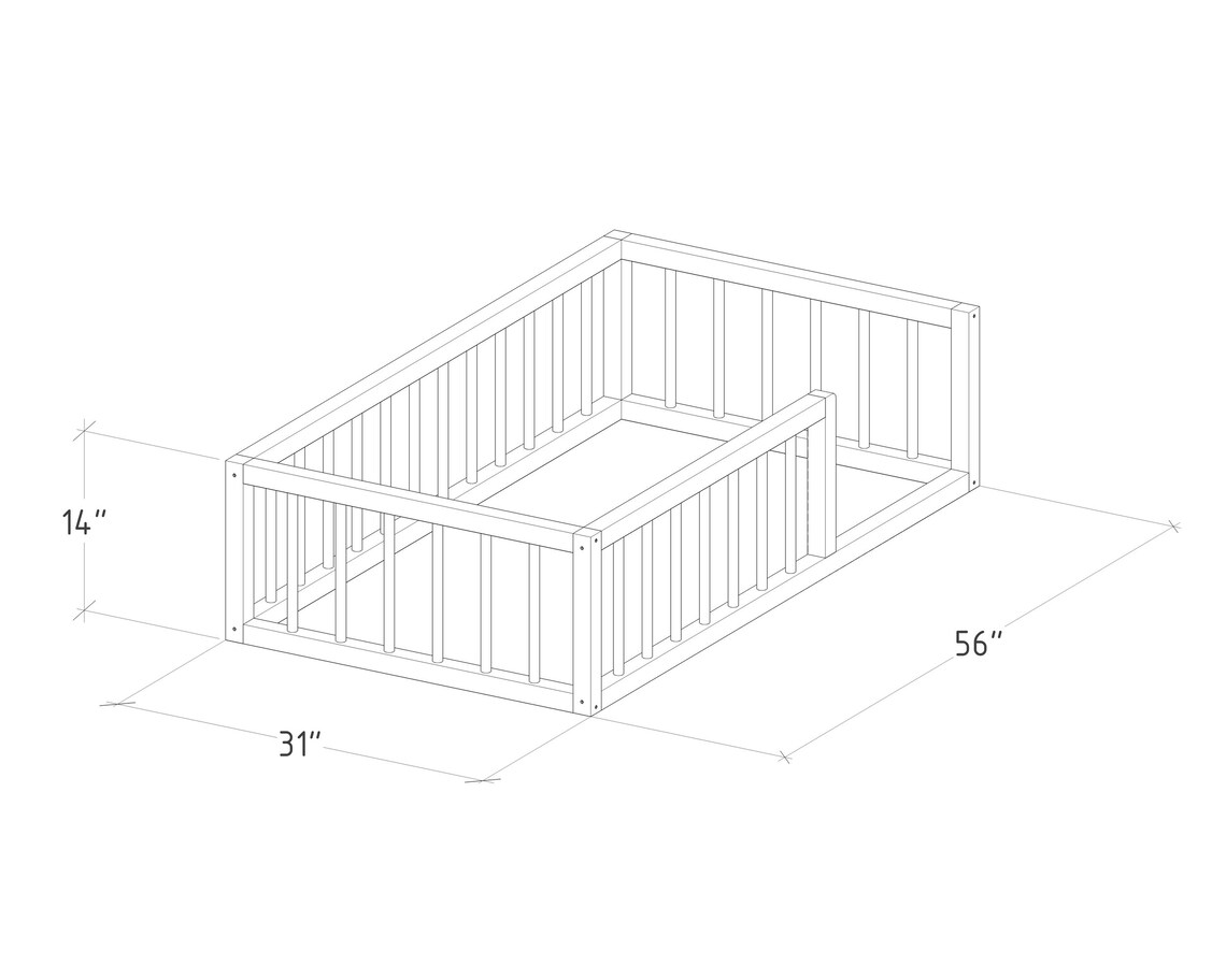 Montessori Floor Bed Plan Crib Size PDF DIY Etsy
