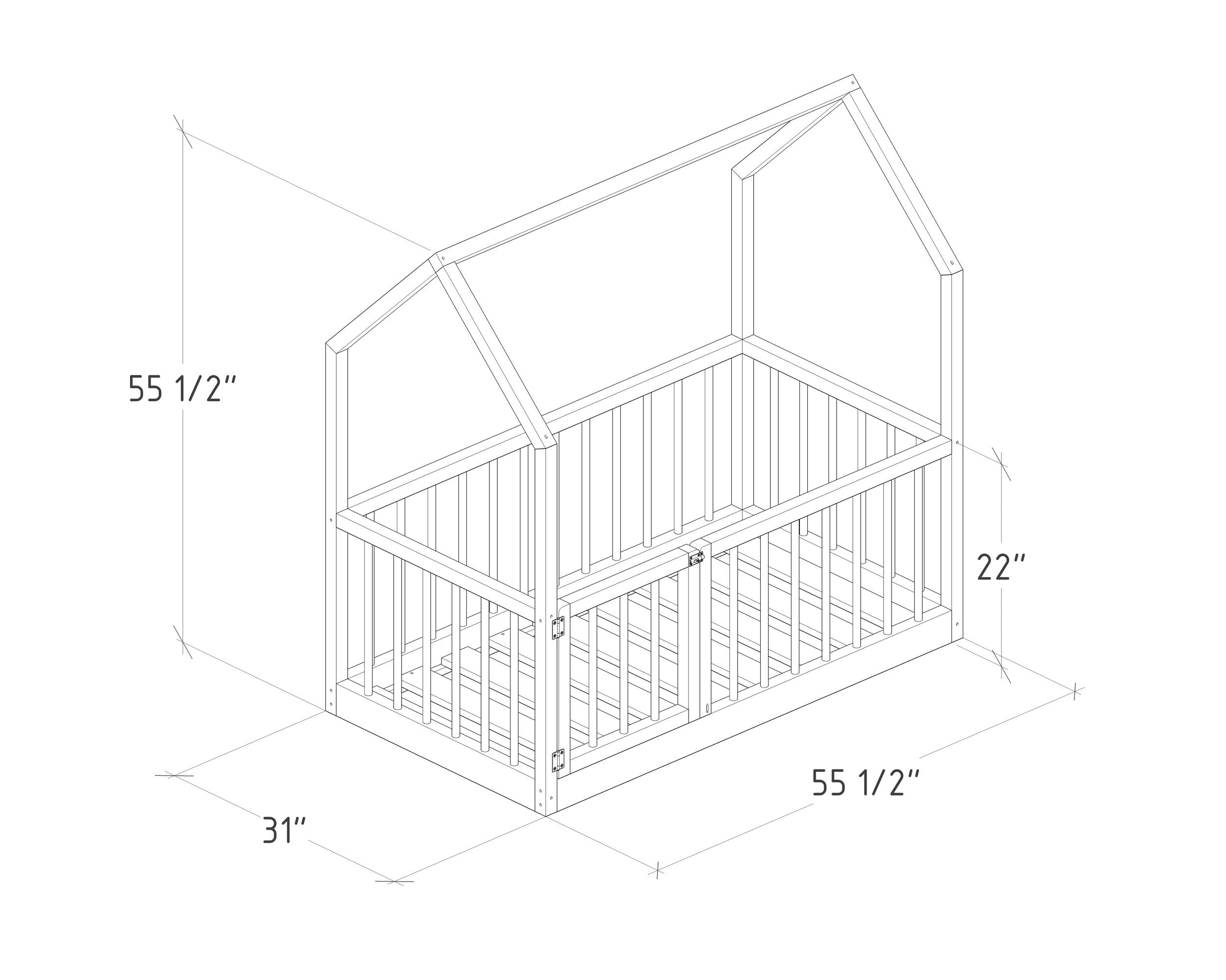 Montessori Floor Bed Plan Crib Size PDF DIY Etsy