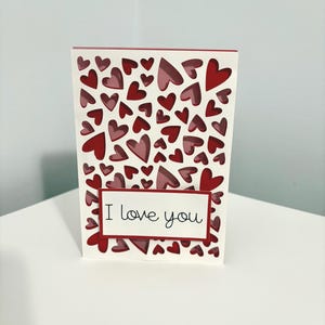3D I Love You Card with Hearts
