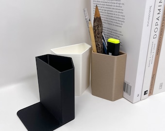 Bookend Pencil Holder, office minimalist book end, book holder, bookshelf, bookworm, beautiful colors - keep your desk organized