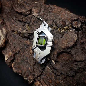 Tourmaline silver pendant