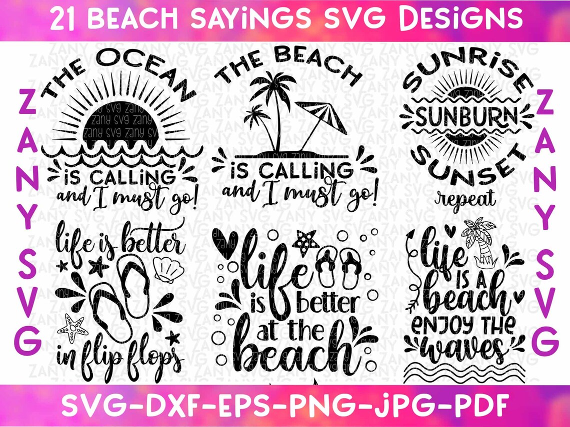 Beach Svg Bundle Summer Svg Files for Cricut Water Svg Mermaid Svg Sun ...