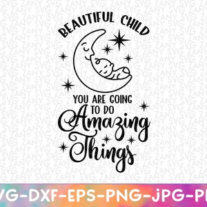 Beau Enfant Svg Fichier pour Cricut Silhouette Svg Cricut Bébé Crèche Décoration Crèche Art Mural Baby Shower Cadeau Bébé Chambre Décor Png Imprimable