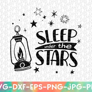 星空の下で眠る SVG クリカット用カットファイル デジタルファイル キャンプマグ キャンプライフ PNG 印刷可能なファイル キャンプシャツ キャンプマグ 旅行 森