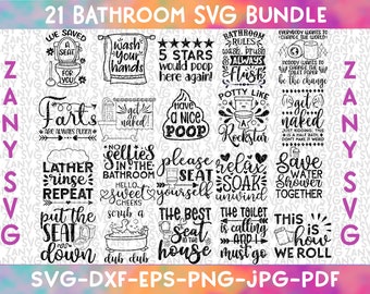 Bathroom Svg Bundle Svg Files for Cricut Svg Bathroom Wall Decor Bathroom Signs Bathroom Svg Dfx Png Printable Farmhouse Svg Funny Bathroom