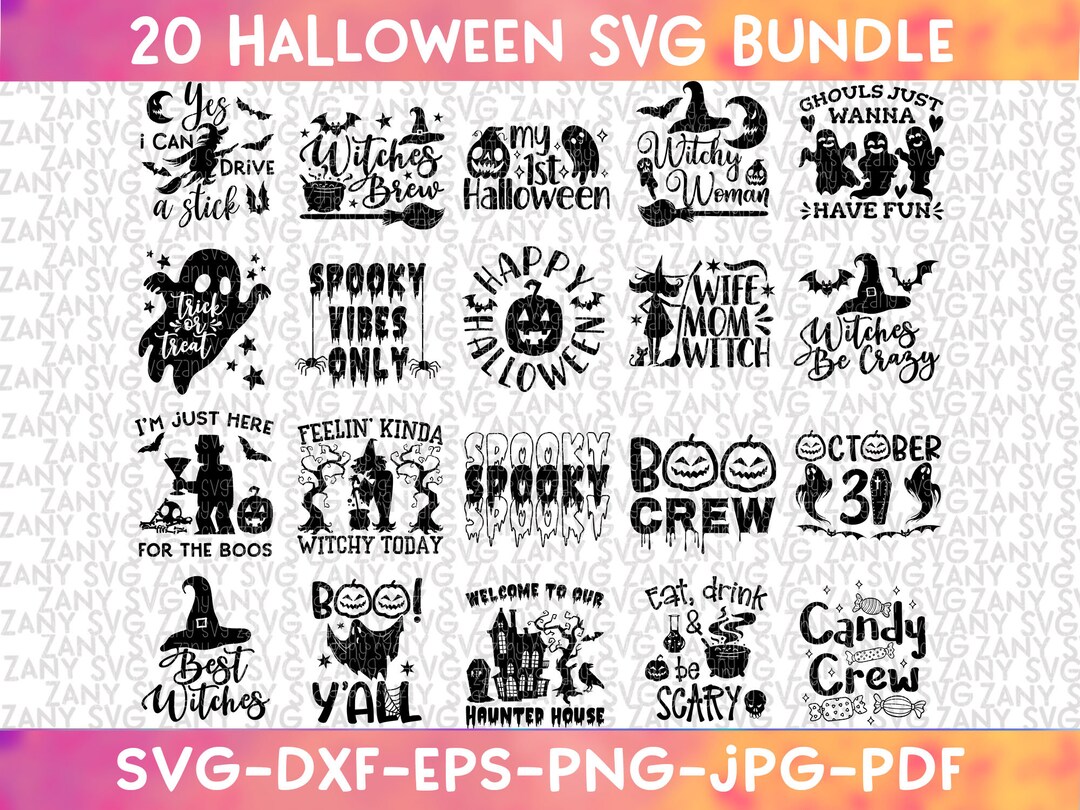 Halloween Svg Bundle Witch Svg Files for Cricut Silhouette Dxf Png ...