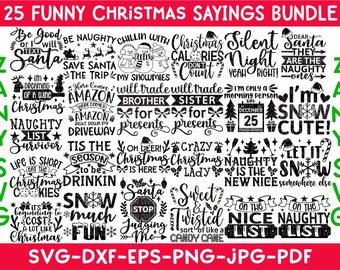 Funny Christmas Svg Bundle Funny Christmas Shirts Svg for Cricut Funny Christmas Png Funny Christmas Signs Svg Christmas Ornaments Svg Santa