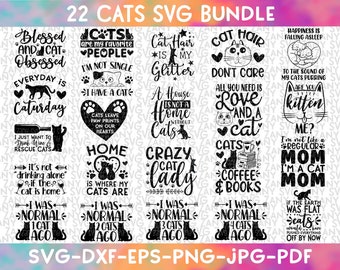 Cats Svg Bundle Cutting Files Cricut Silhouette Dxf Png Cute Cat Svg Files Animal Svg Cat Lovers Pet Svg Cat Face Svg Pet Lovers Svg Cat Mom