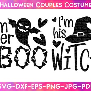 Disfraces de parejas de Halloween Svg Archivos para Cricut Camisa de pareja de Halloween Svg Pareja de Halloween Svg Ideas de disfraces de pareja de Halloween Halloween Svg