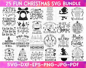 Fun Christmas Svg Bundel Christmas Svg File for Cricut Christmas Tree Svg Christmas Ornament Svg Funny Christmas Svg Farmhouse Christmas Svg
