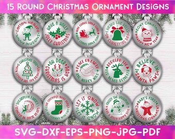 Kerst Ornament Svg Bundel Kerst Ornament Svg Bestanden voor Cricut Kerstboom Svg Frosty de Sneeuwpop Svg Sneeuwvlok Svg Kerst Svg