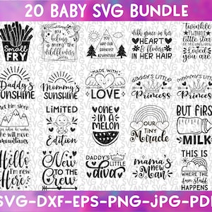 Baby Svg Bundle Cricut Files Silhouette Baby Girl Bundle Baby Boy Bundle Baby Quote Bundle Nursery Wall Art Png Printable Cute Baby Sayings