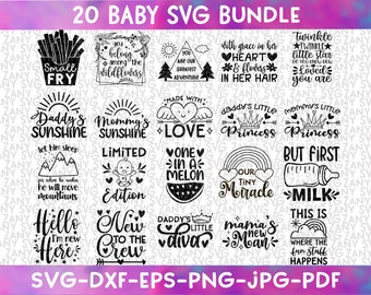 Baby Svg Bundle Cricut Files Silhouette Baby Girl Bundle Baby Boy Bundle Baby Quote Bundle Nursery Wall Art Png Printable Cute Baby Sayings