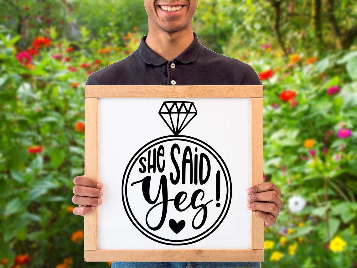She Said Yes Svg Files for Cricut Engagement Svg Engagement | Etsy