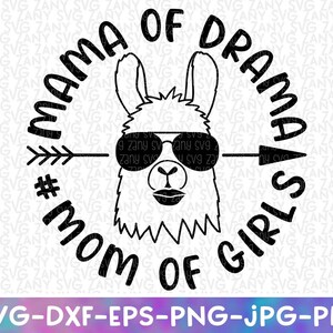 Mama Van Drama Moeder Van Meisjes Svg Bestand Voor Cricut Svg Meisje Mama Svg Mama Beer Svg Gezegende Mama Svg Messy Bun Svg Sarcastische Svg Mama Svg Png